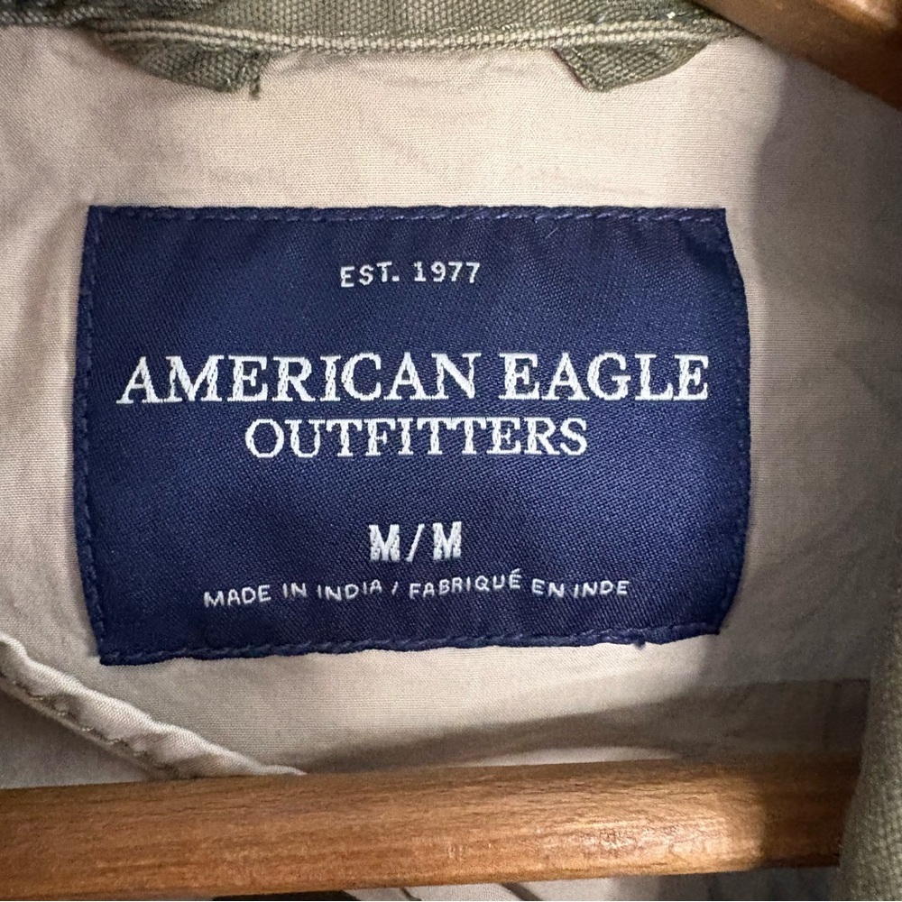 American Eagle Men's Vintage Olive Green Field Jacket Army Military Y2K Chore - Picture 14 of 14